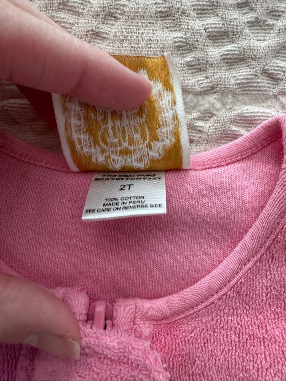 Pink Ruffled Terry Cloth cover up - Picture 3 of 4